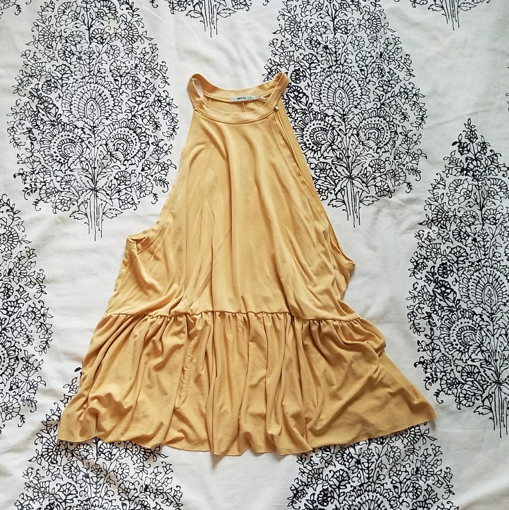 Kimchi Blue Mustard Yellow Peplum Tank Top